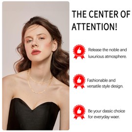 Eterjew Italy 3mm Solid 18k Gold Paperclip Chain Necklace for Women Girls, Shiny & Sturdy & Fashion & Comfortable 16 Inch, Yellow Gold