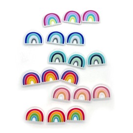 18PCS Rainbow Silicone Beads, Colorful Cartoon Silicone Focal Beads, Cute Spacer Silicone Beads for Keychain Making, Loose Beads Bulk for Pens Jewelry DIY Handicrafts Necklace Bracelet Accessories