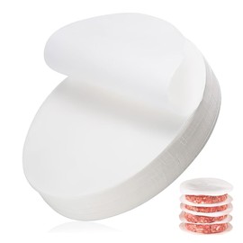 SGERUFZ 200 Sheets Non-Stick Round Non-Stick Parchment Paper Heat Resistant Hamburger Patty Paper Release Paper Wax Paper for Perfect Burgers (10 cm)