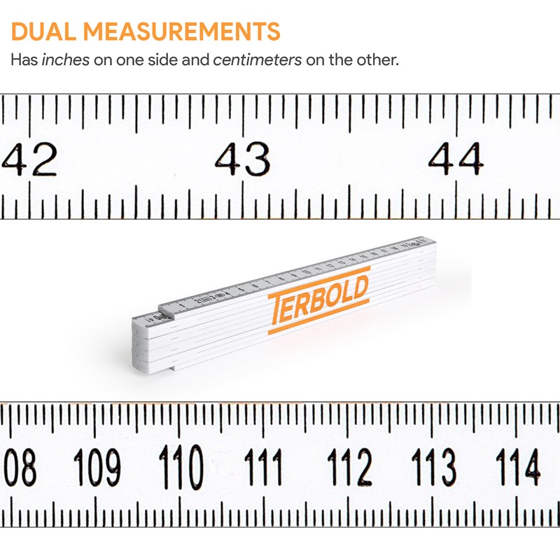 Terbold 2pk Folding Ruler Yard Stick | 6ft Imperial 2m