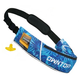 Owntop Automatic Inflating Life Jacket, Waist Wrap, Automatic and Manual Switching, Breathable Waist Pad & Transparent Viewing Window & Storage Pocket, Lightweight, Durable, For Fishing, Boating