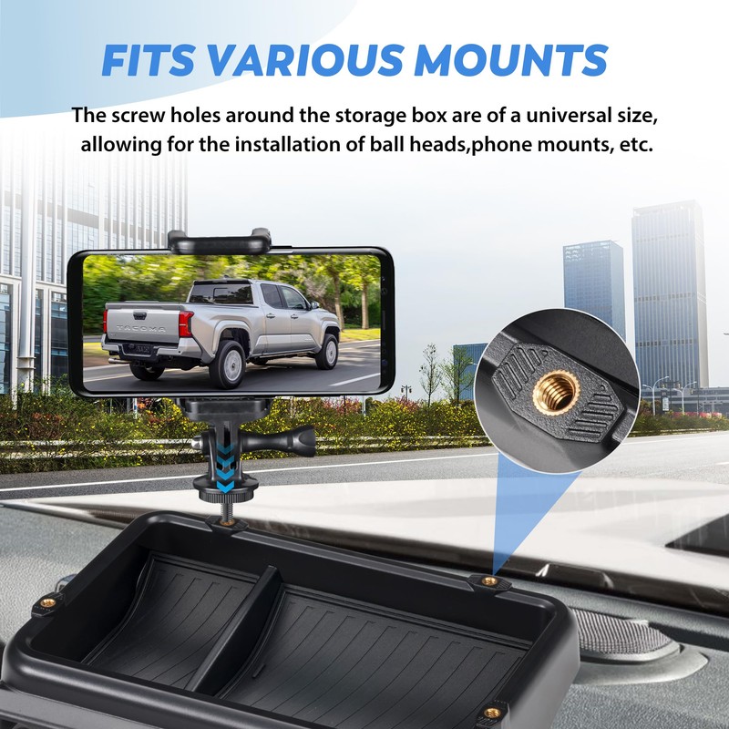 Thousand-Hill Range Dashboard Storage Box Compatible with 2024-2025 Tacoma Accessories,14-inch