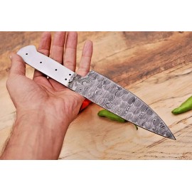 Damascus 12" Damascus chef Knife Blank Blade Handmade Forged kitchen knives-Cutlery 2799