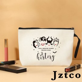 Maleficent Witch Stuff Villains Fans Gifts for Women Best Friend Witchcraft Bag Evil Queen Makeup Bag Inspirational Gifts for Women Her Girls Adults - Well Behaved Women Seldom Make History
