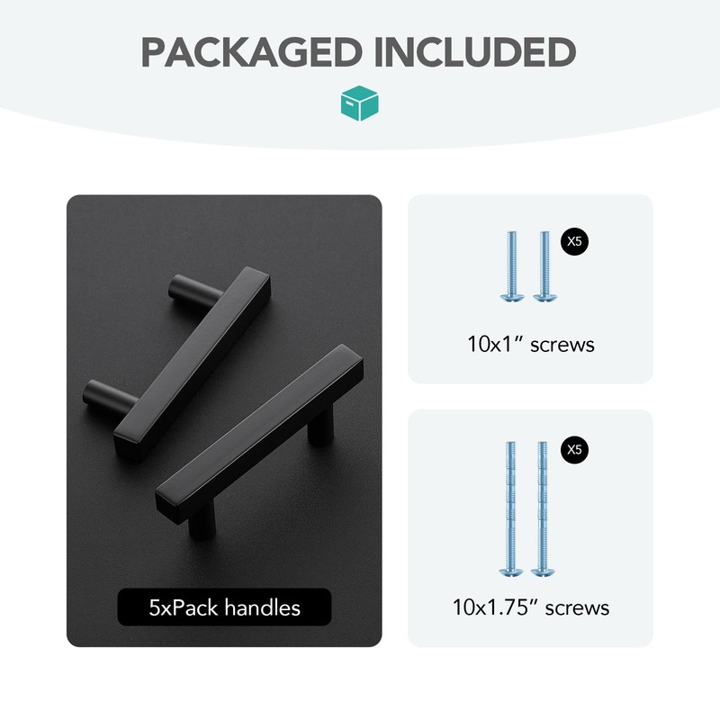 HOME EDIT 5 Pack Cabinet Pulls 2-1/2 Inch Hole Center