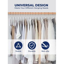 Smartor Wooden Hangers 10 Pack, Sturdy Coat Hangers for Closet, Quality Non Slip Hangers, Premium Heavy Duty Hangers, Durable Coat Hanger, Pants Hanger, Suit Hangers, with 360° Rose Gold Hook, White