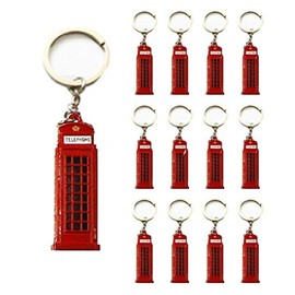 12 London Telephone Box Metal Key Ring Souvenir Gift