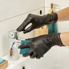 Spontex Disposable Nitrile Gloves Black Heavy Duty Black Pack of