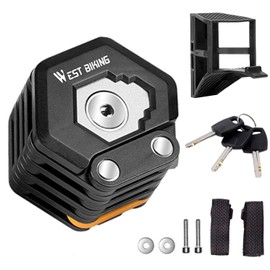 TINMAGI Bike Saddle Foldable Bicycle Lock, 85 cm Folding Lock with Bracket, 3 Keys, Lightweight Bicycle Folding Lock Link Lock Chain Lock for Road Bike Mountain Bike