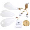 Modern Gold 3-Light Ceiling Light with Opal White Glass Shade