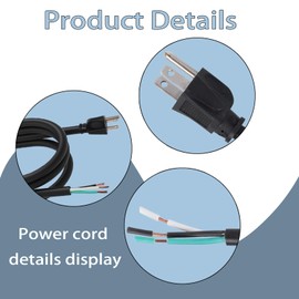 8FT 16/3 Replacement Power Cord for Skilsaw,Skil Sander,Cutting Saws, Polishers, Woodworking Saws, Electrical Appliances, Drills, Grinders Power Tools Replacement Cord(Black)