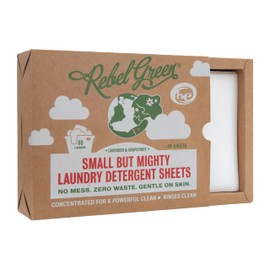 Rebel Green Small But Mighty Laundry Detergent Sheets - Zero Waste Laundry Solution - 40 Pre-Measured Washing Machine Sheets for 40 Loads, Lavender & Grapefruit Scent