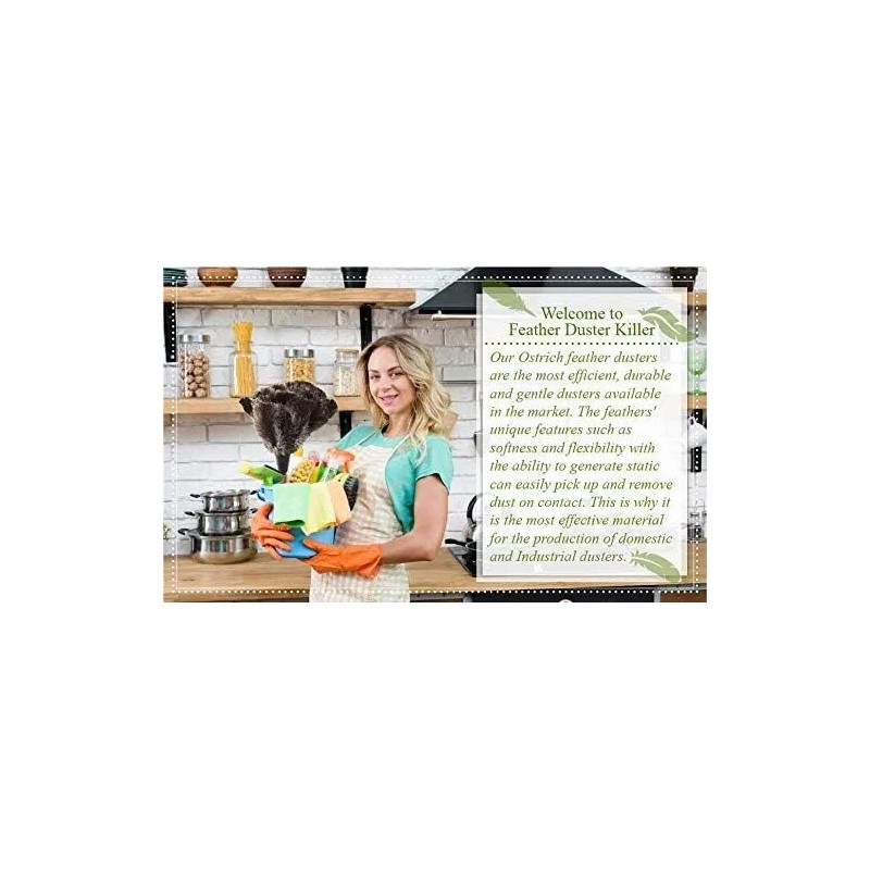 Dusters Killer Ostrich Feather Duster with Extension Pole Up to