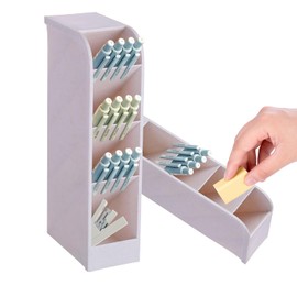 Tissting Desk Organizer, 4 Grid Vertical Pen Organizer, Plastic Desk Organizer Pen Holder Stationery, Multifunctional Marker Pencil Storage Caddy Tray for Office, School, Home (Beige)