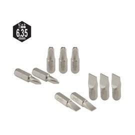 トネ(TONE) ドライバービット BTM6S ビット差込 (-)1.0×6.0 内容5点