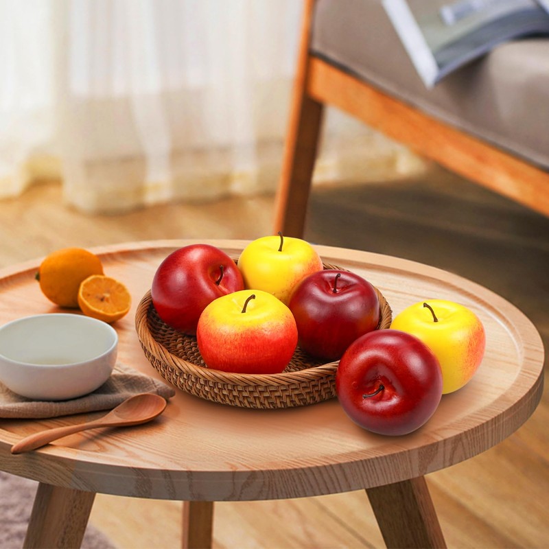Lorigun 6 Pcs Artificial Apples, Fake Fruits Apples for Decoration