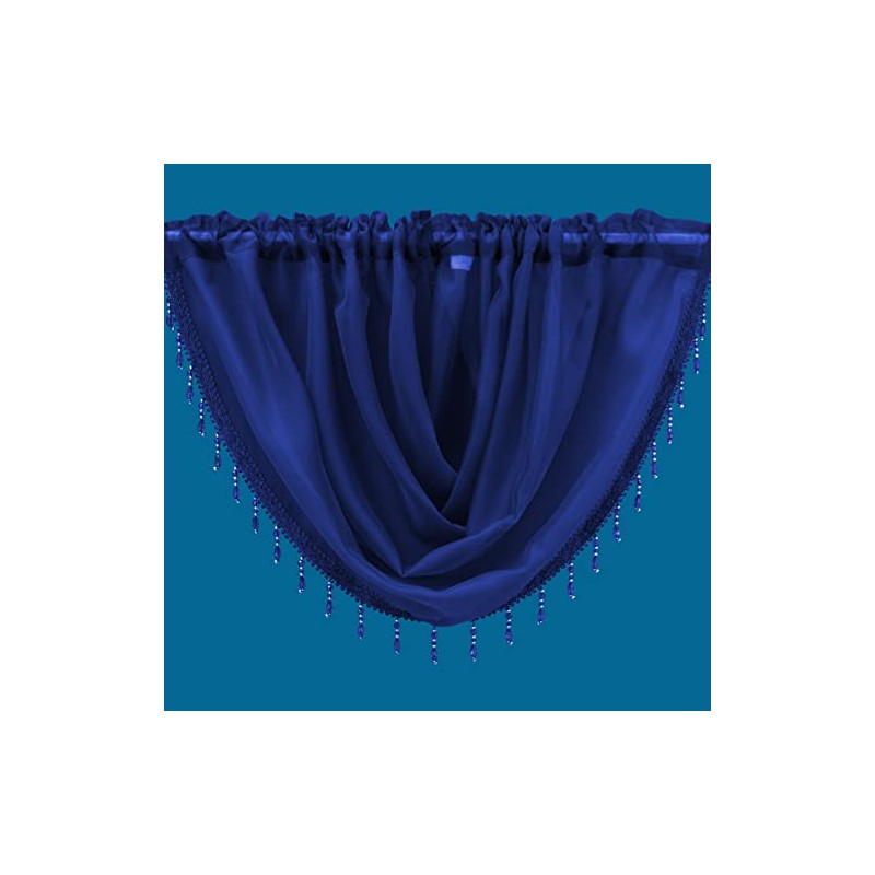 Plain Beaded Voile Swags Net Curtains Voile Swag Valance Pelmet