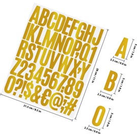 CALLARON Calcomanías de Letras y Números en 8 Hojas, Pegatinas Impermeables Autoadhesivas en Dorado y Plateado, Ideales para Decorar Cuadernos y Proyectos Escolares