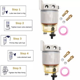 liuming79 Fuel Filter / Water Separator 120AT For RACOR R12T Marine Spin-on 2pcs