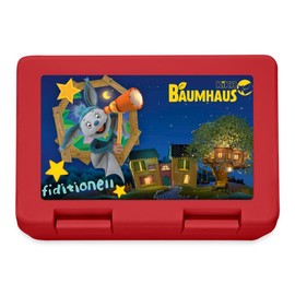 Spreadshirt KiKA Tree House with Fidi Telescopic Lunch Box, One Size, Red