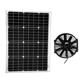 Amtrak Solar's Powerful 50-Watt with 12 inch Solar Attic Fan Quietly Cools and Ventilates your house, garage or RV and protects against moisture build-up Waterproof Plug & Play