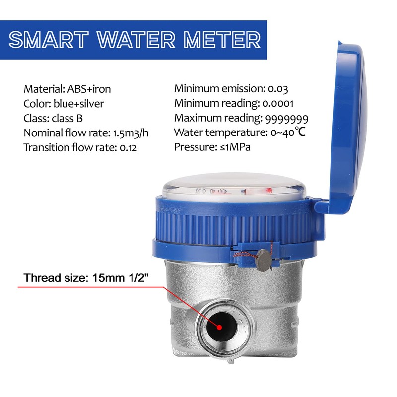 Mingzhe 15mm 1/2 Inch Intelligent Water Meter Household Mechanical Rotor