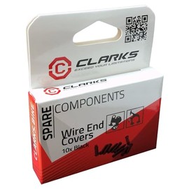 Clarks Cycle Systems Alloy Brake/Gear Inner Cable End Covers, Black, Box of 10