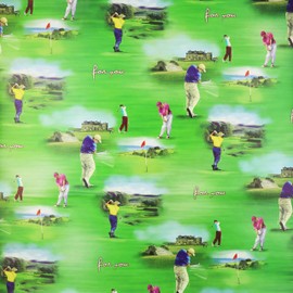 Golf Themed Wrapping Paper for Men's Birthday - Father's Day - Retro Style Gift Wrap - 2 Sheets 2 Tags