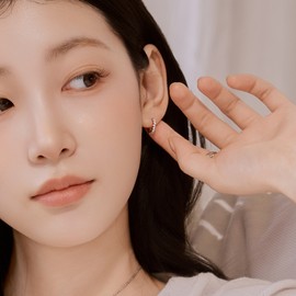 Gold&Deer 14K Goldfield Mini Plain Cubic Ring Earrings 3 Size Yellow Gold S (6mm) / 골드앤디어 14K 골드필드 미니 민자 큐빅 링귀걸이 3 size 옐로우골드  S (6mm)