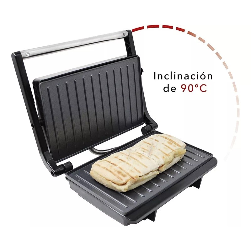 Rca Parrilla Panini Placas Antiadherentes Rc-122g Color Negro
