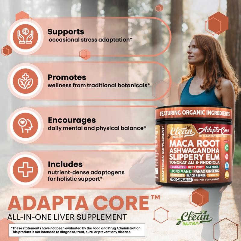 Clean Nutra AdaptaCore – Maca, Ashwagandha & Adaptogens for Stress