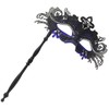WILOVCOS Womens Masquerade Mask with Stick, Handheld Mardi Gras Mask,Venetian