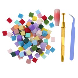 Nail Sponges for Ombre Grabbing Pen Sponge Set 100Pcs for Ombre Nails, Nail Art Design Kits for Aura Nails, Ombre Nail Brush, Manicure Nail Art Tools, Professional Nail Accessories Tweezer Gold