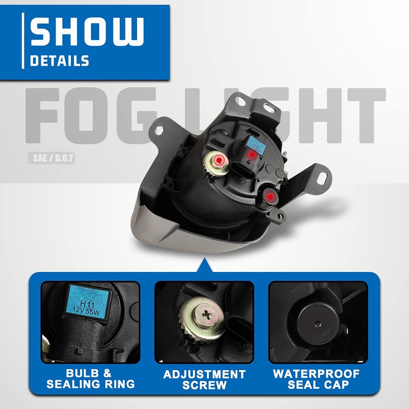 AUTOWIKI Fog Lights For 2010-2011 Toyota Prius 2PCS OEM Replacement