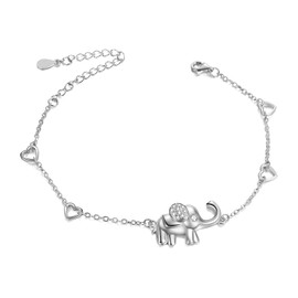 YAFEINI Highland Cow/Elephant/Axolotl/Dragon Bracelet 925 Sterling Silver Animal Jewelry Gifts for Women Girls, Sterling Silver, Cubic Zirconia
