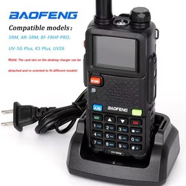 BaoFeng 5RM Original Desktop Charger Base for 5RM(AR-5RM),BF-F8HP PRO,UV-5G Plus,5RH Pro,GM-5RH,K5 Plus Two-Way Radio Walkie Talkie Accessories
