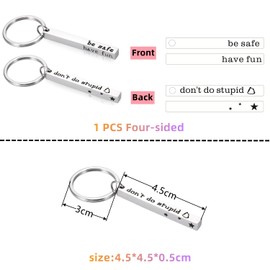 UU-MART Novelty Gifts for Men,Gifts for Teenage Boys,Be Safe Keychain,Stocking Fillers for Men Boys,Teenage Boy Girls Gifts,Christmas Gifts for Him Her Women Men(1 PCS Four-sided)