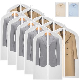RONSXY 10pcs Protector de Ropa Colgante y 2 Bolsas de Ropa, Fundas Ropa Transparente Anti-Polvo y Transpirable, Bolsa Transparente a Prueba de Polvo para Vestidos, Trajes, Abrigos Blusas, R-10cloth