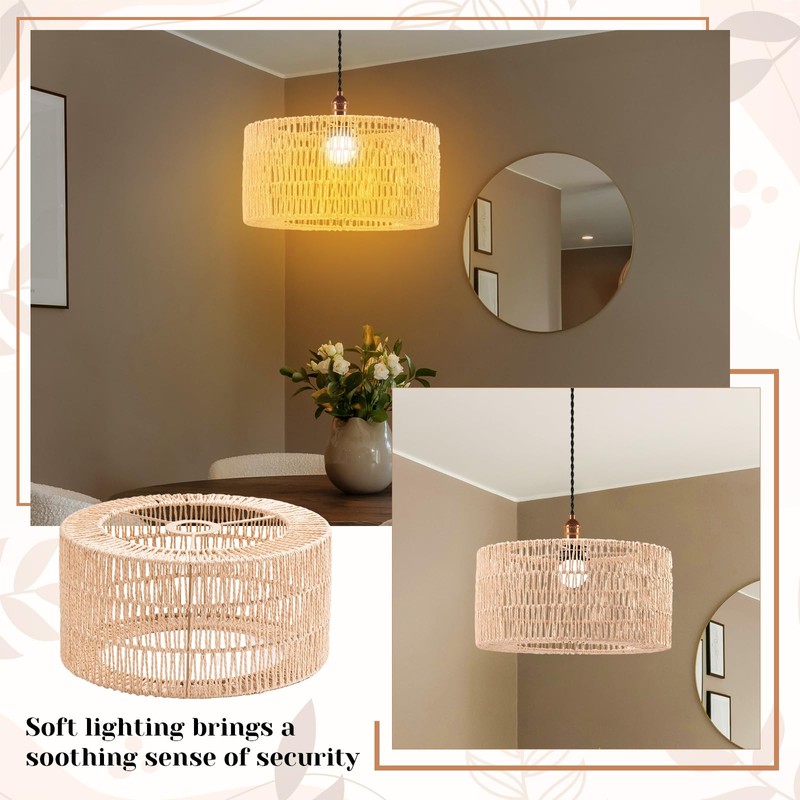 Colcolo Paper Rope Lampshade Boho Lampshade Boho Pendant Lamp Shade