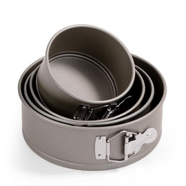 タイガークラウン ケーキ型 グレー 200×72mm バネ式デコ型21cm スチール フッ素コーティング 底取れ式 3514