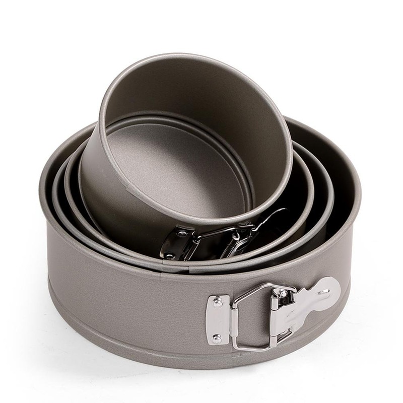 タイガークラウン ケーキ型 グレー 200×72mm バネ式デコ型21cm スチール フッ素コーティング 底取れ式 3514