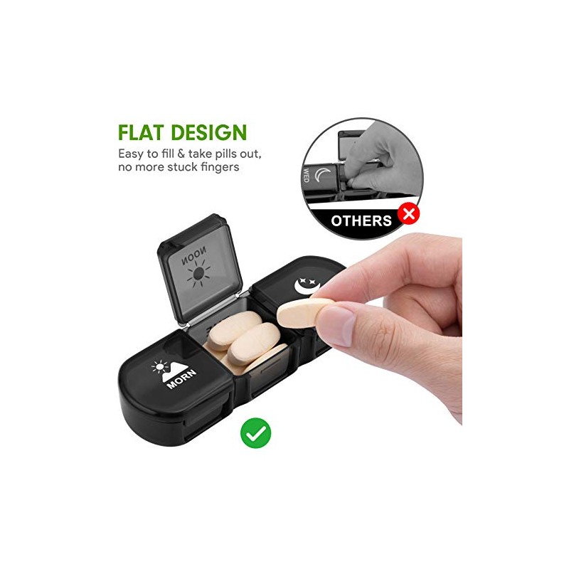 Pill Organizer 3 Times a Day, Fullicon Large Weekly Pill