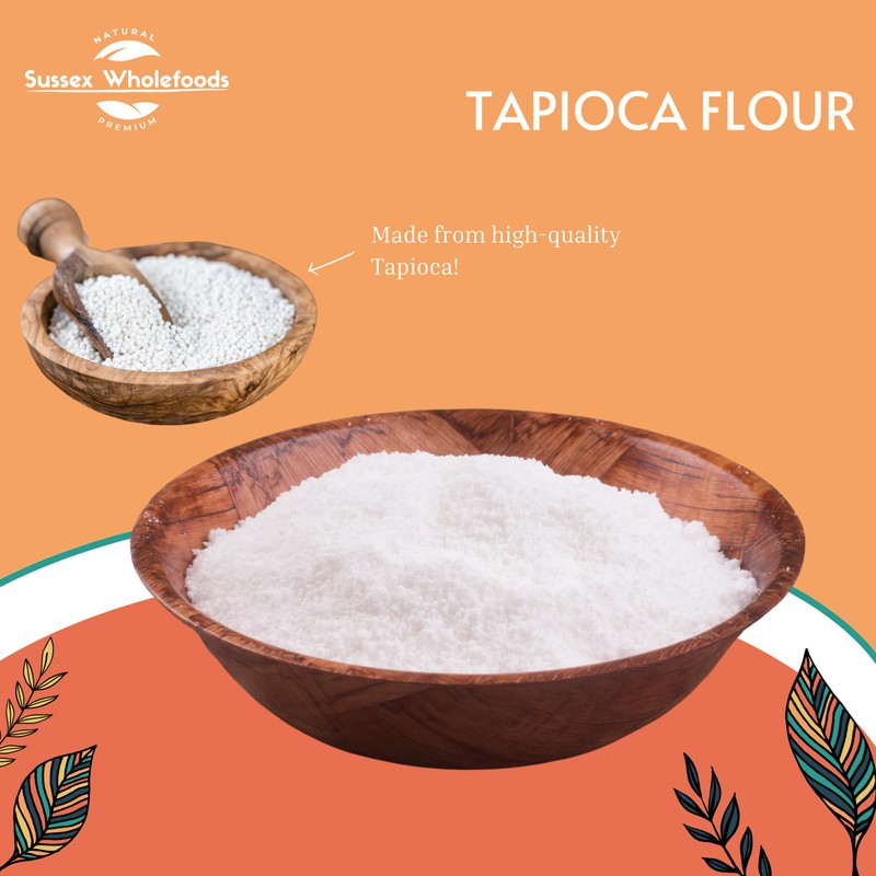 Sussex Wholefoods Organic Tapioca Flour 500g - Gluten-Free, Premium Quality