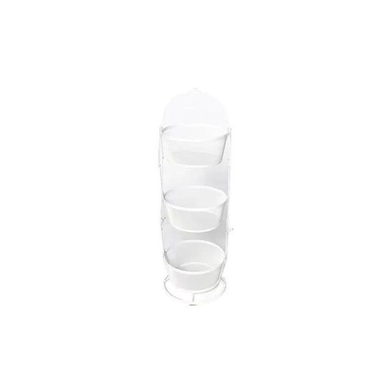 Origami Three Tier Collapsible Baskets - Powder Coated Steel:_Black