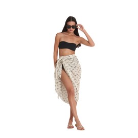 Gottex Women Standard Beach Life 100% Cotton One Size Sarong, Cream
