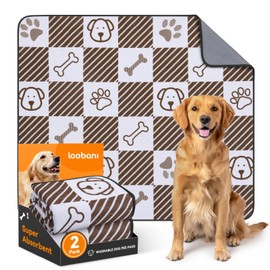 LOOBANI Washable Pee Pads for Dogs: 2 Pack 36"x41" Washable Puppy Pads, Reusable Pee Pads Waterproof Leakproof and Non-Slip Whelping Pads & Potty Training Pad for Floor, Dog Playpen,CrateCoffee