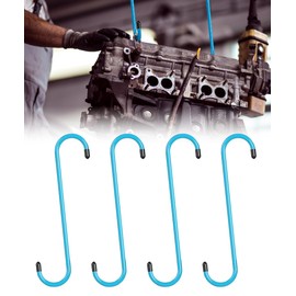 Flaconi 4PCS Car Caliper Hanger,Brake Caliper Hangers,S Shaped Brake Caliper Hanger Hooks with Rubber Tips,Brake Caliper Hooks,Car Tool,Fit for Automotive Work on Brake Axle (Blue)