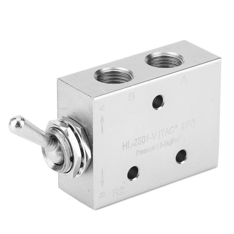 Toggle Switch Valve 2-Position 5-Way Mechanical Pneumatic Knob Switch G1/8
