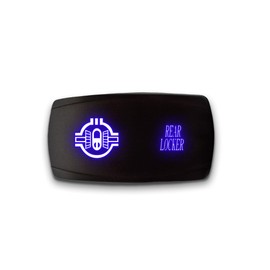 REAR LOCKER - Blue - STARK 5-PIN HORIZONTAL Laser Etched LED Rocker Switch Dual Light - 20A 12V ON/OFF