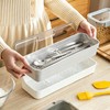Silverware Tray with Lid, Clear Flatware Organizer, Kitchen Drawer Storage